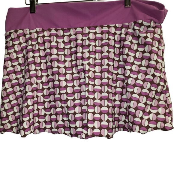 Athleta Skort Purple‎ Brown Geometric Womens Size XL Pre-Owned - Picture 10 of 13